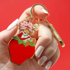 Erstwilder Sitting On A Strawberry Enamel Key Ring^ Enamel Key Rings