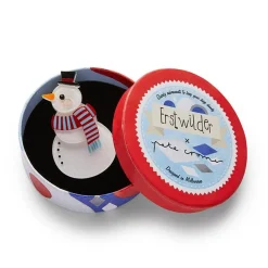 Erstwilder Snuggy Snowman Brooch^ Brooches