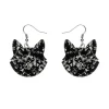 Erstwilder Solid Cat Head Chunky Glitter Resin Drop Earrings - Silver^ Essential Earrings