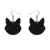 Erstwilder Solid Cat Head Ripple Resin Drop Earrings - Black^ Essential Earrings