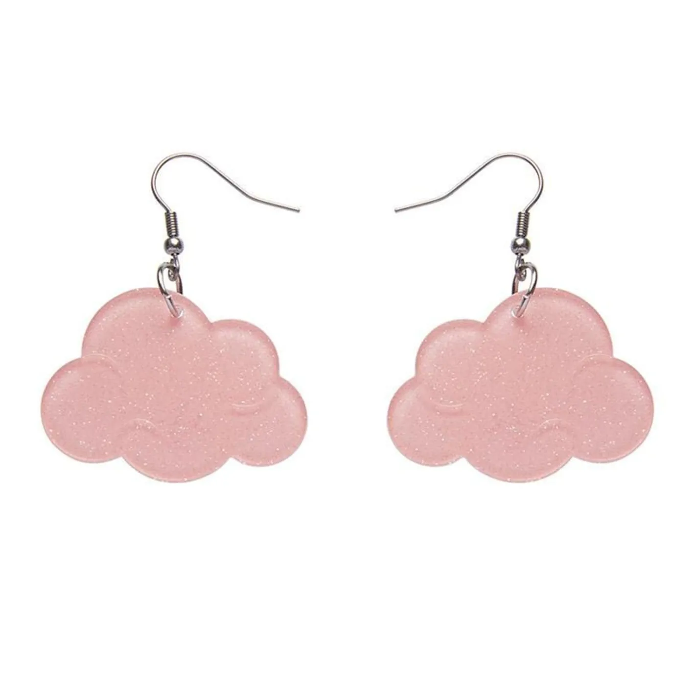 Erstwilder Solid Cloud Glitter Resin Drop Earrings - Pink^ Essential Earrings