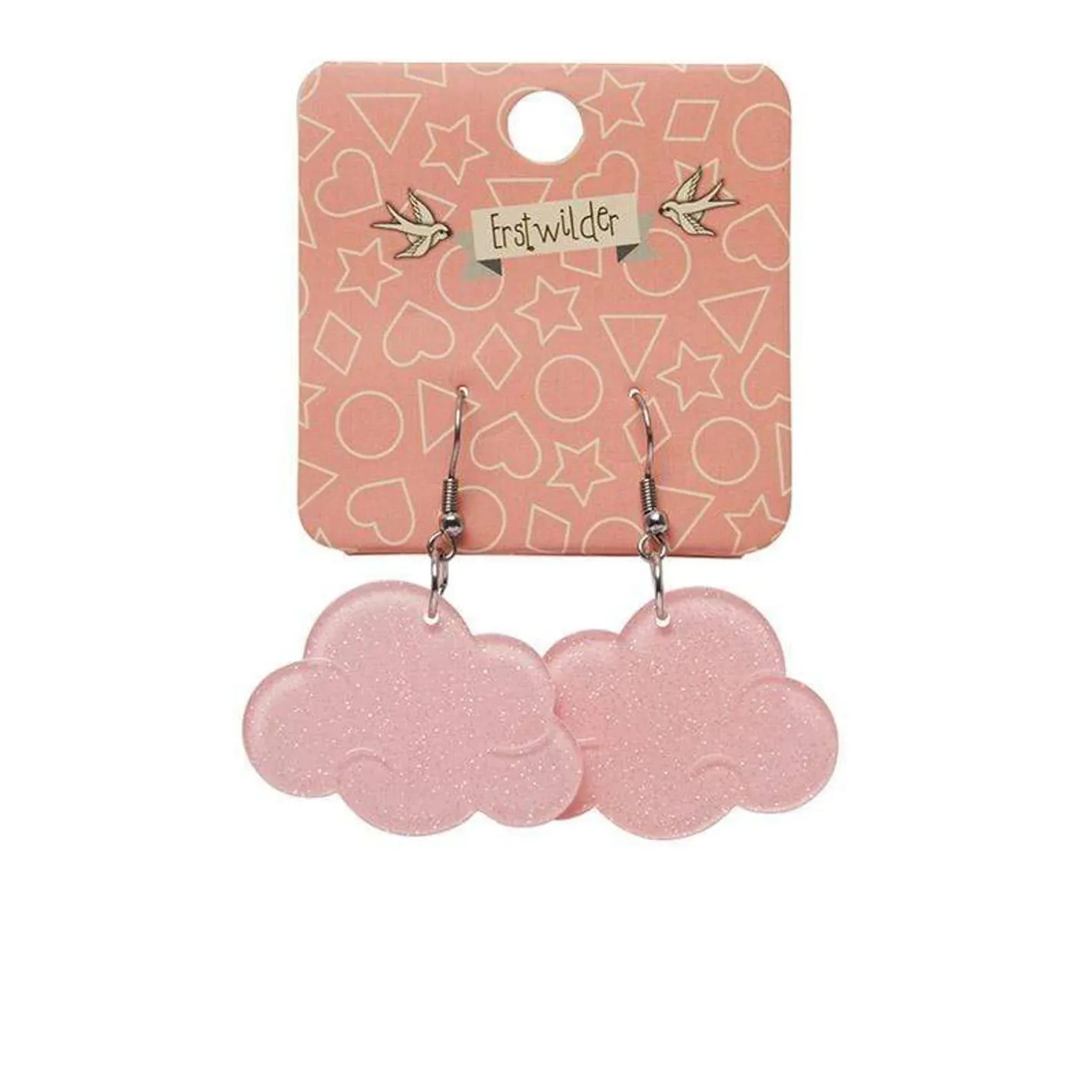 Erstwilder Solid Cloud Glitter Resin Drop Earrings - Pink^ Essential Earrings