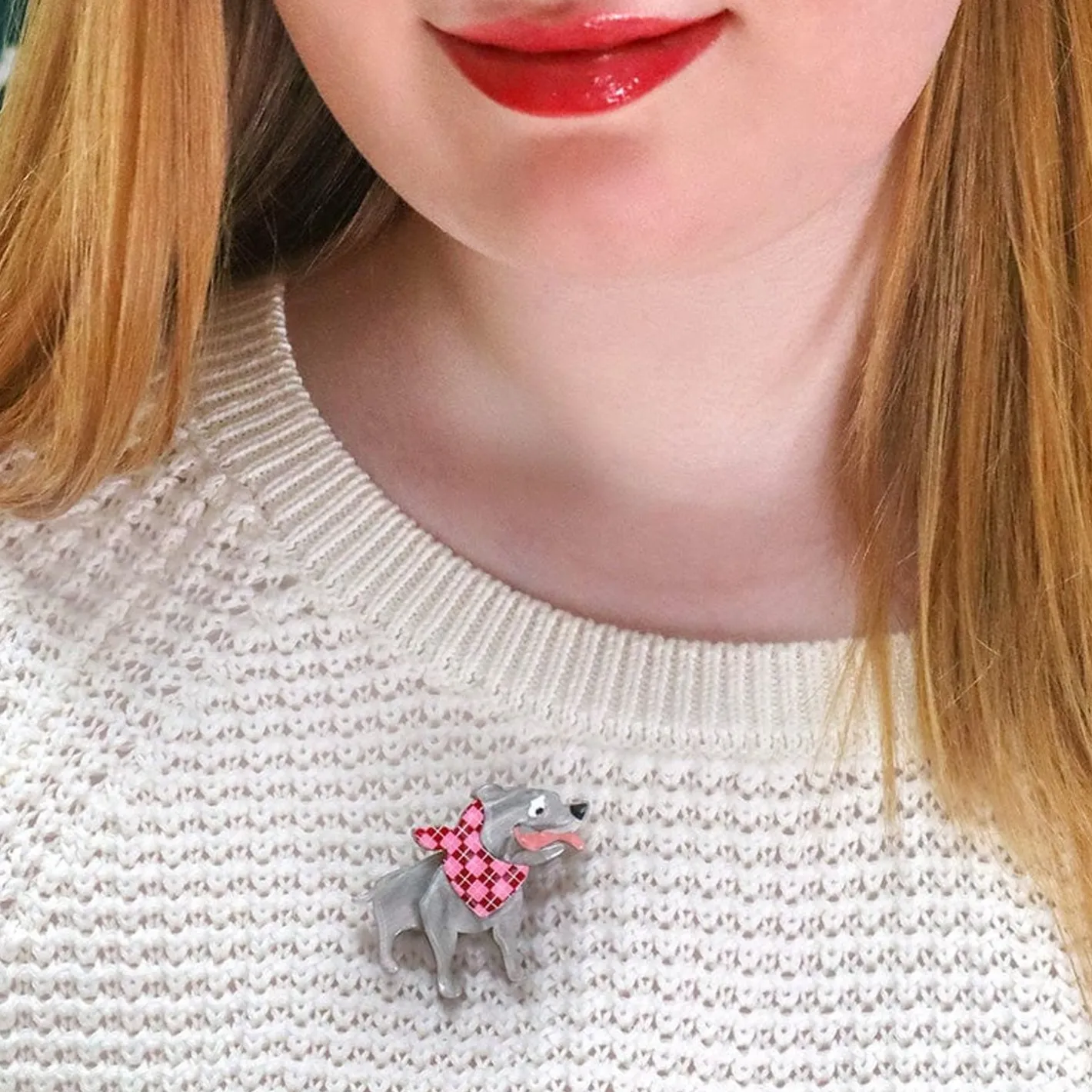 Erstwilder Staffy Stan Mini Brooch^ Brooches