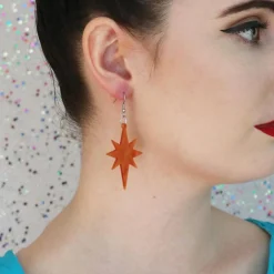 Erstwilder Starburst Ripple Resin Drop Earrings - Orange^ Essential Earrings