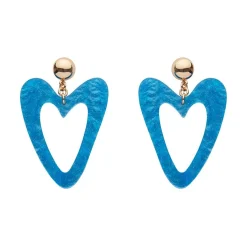 Erstwilder Statement Glitter Ripple Heart Drop Earrings - Aqua^ Essential Earrings