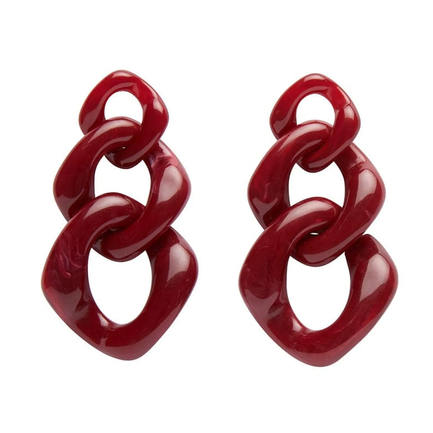 Erstwilder Statement Marble Chain Earrings - Ruby Red^ Essential Earrings