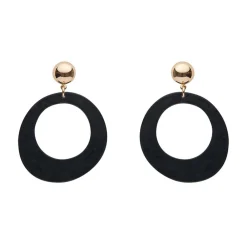 Erstwilder Statement Ripple Resin Circle Drop Earrings - Black^ Essential Earrings