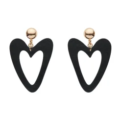 Erstwilder Statement Ripple Resin Heart Drop Earrings - Black^ Essential Earrings