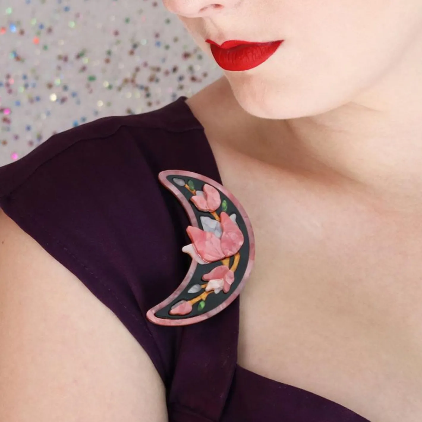 Erstwilder Steel Magnolias Brooch^ Brooches