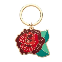 Erstwilder Stop And Smell The Roses Enamel Key Charm^ Enamel Key Rings