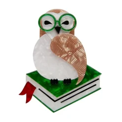 Erstwilder Studious Snow Owl Brooch^ Brooches