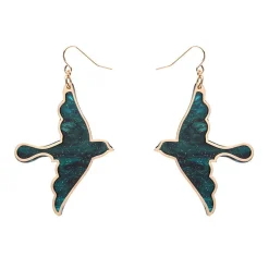 Erstwilder Swallow Ripple Glitter Resin Drop Earrings - Green^ Essential Earrings