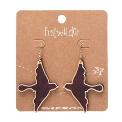 Erstwilder Swallow Ripple Glitter Resin Drop Earrings - Burgundy^ Essential Earrings