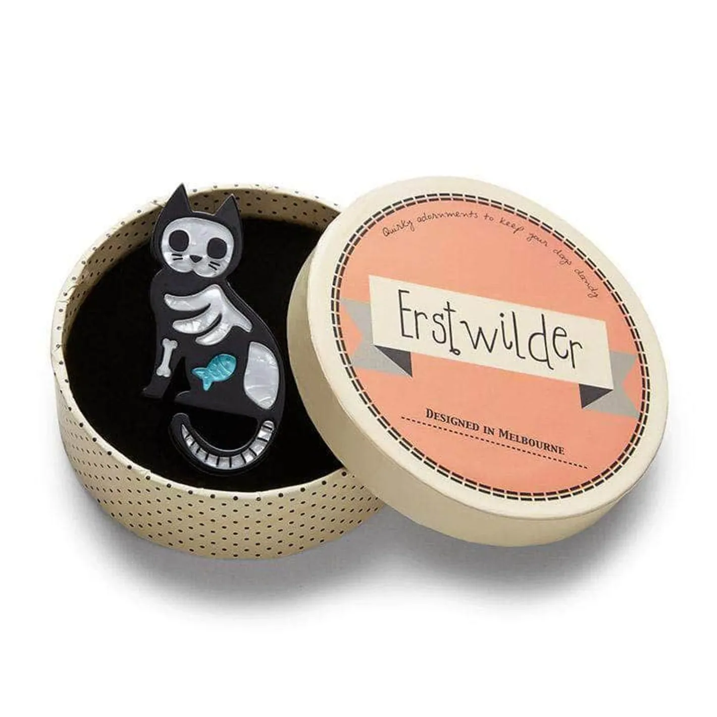 Erstwilder Tabby Tombstone Brooch^ Brooches