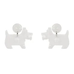 Erstwilder Terrier Textured Resin Drop Earrings - White^ Essential Earrings