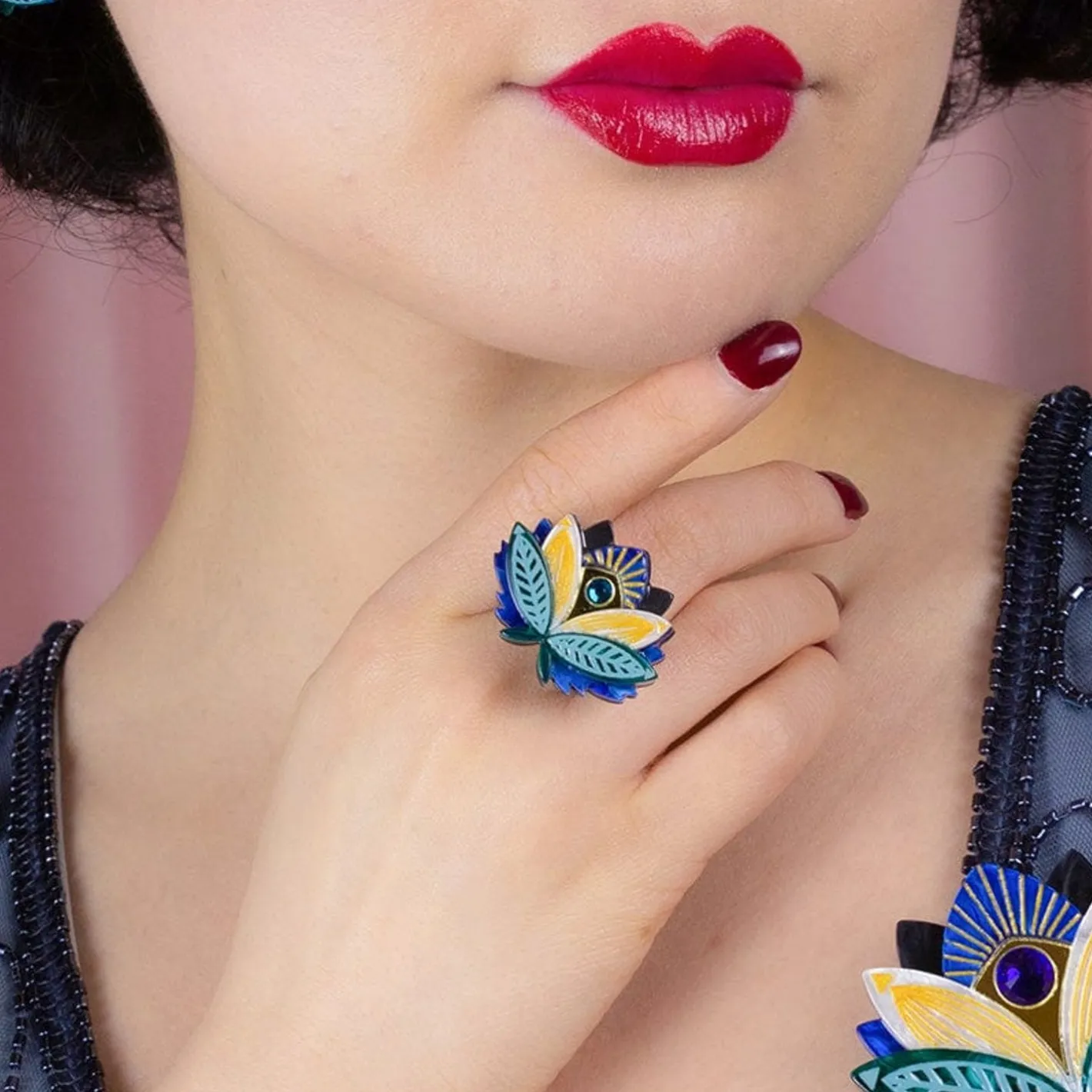 Erstwilder The Blue Lotus Ring^ Rings
