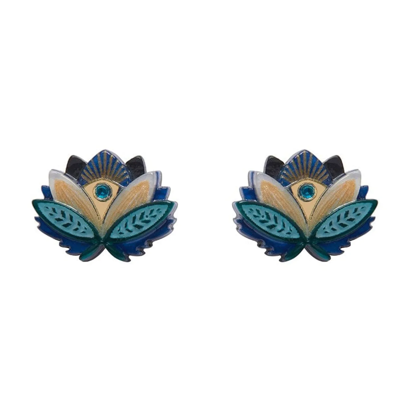 Erstwilder The Blue Lotus Stud Earrings^ Earrings