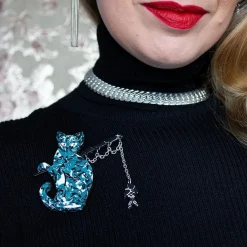 Erstwilder The Famous Fishing Cat Brooch^ Brooches
