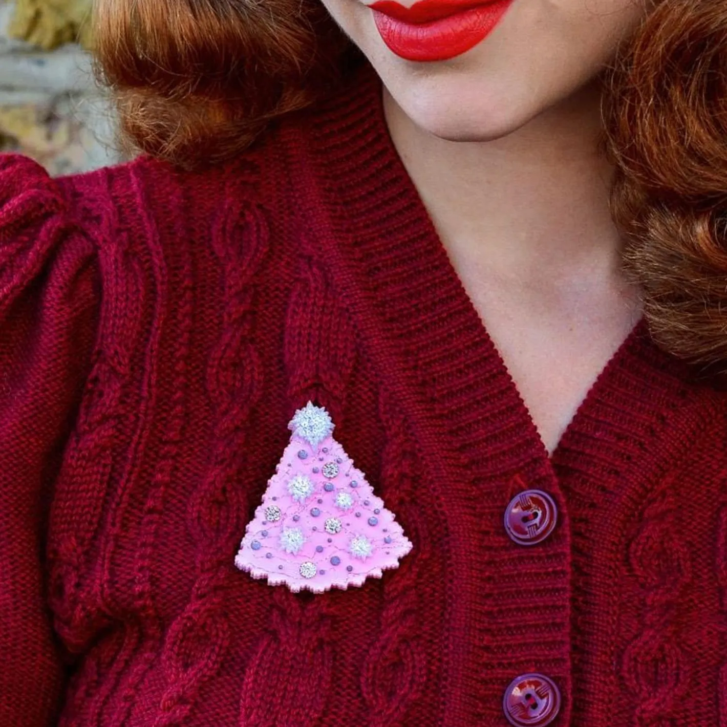 Erstwilder The Night Before Pink-Mas Brooch^ Brooches