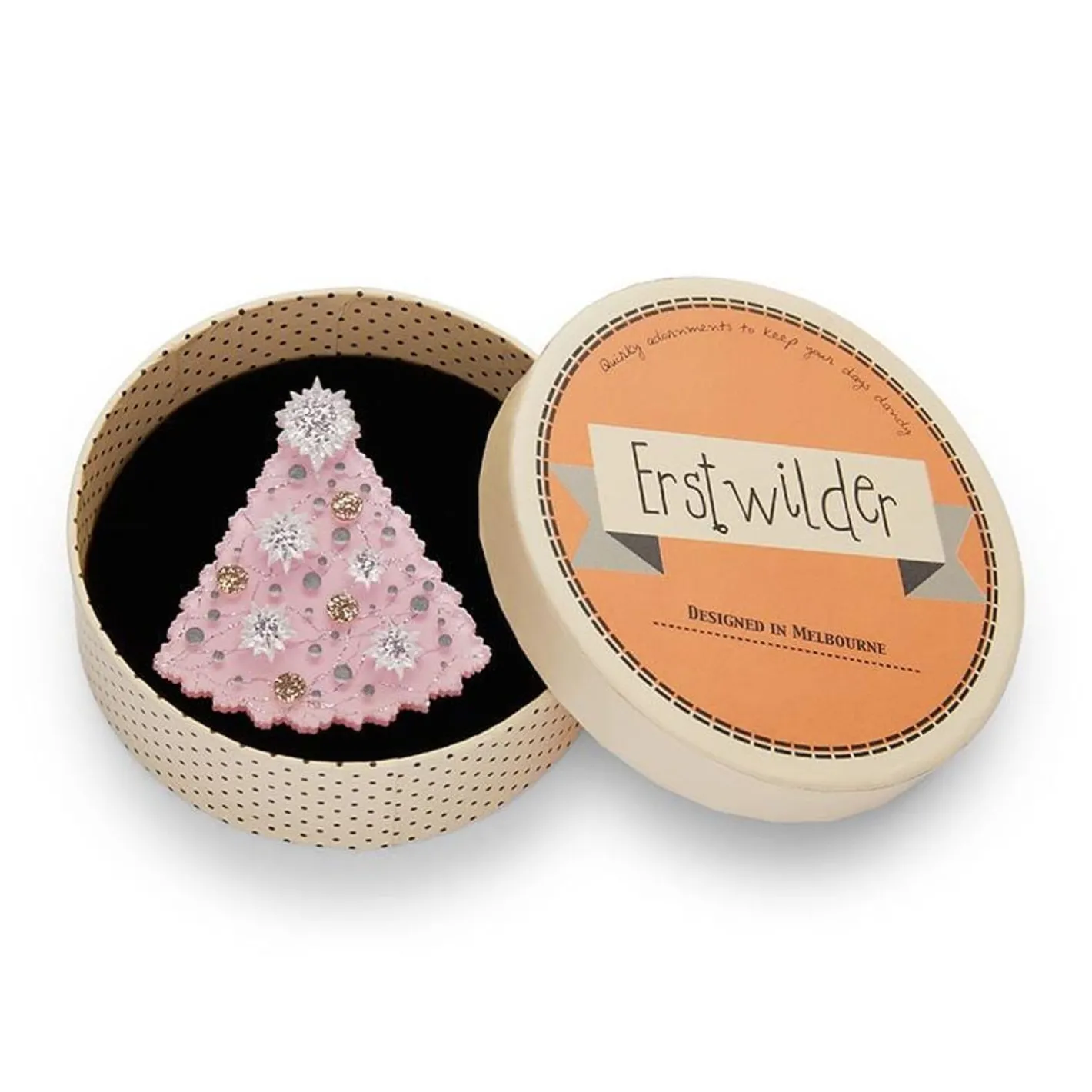 Erstwilder The Night Before Pink-Mas Brooch^ Brooches