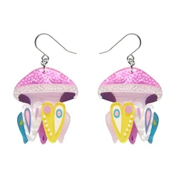 Erstwilder The Whimsical White Spotted Jellyfish Drop Earrings^ Earrings