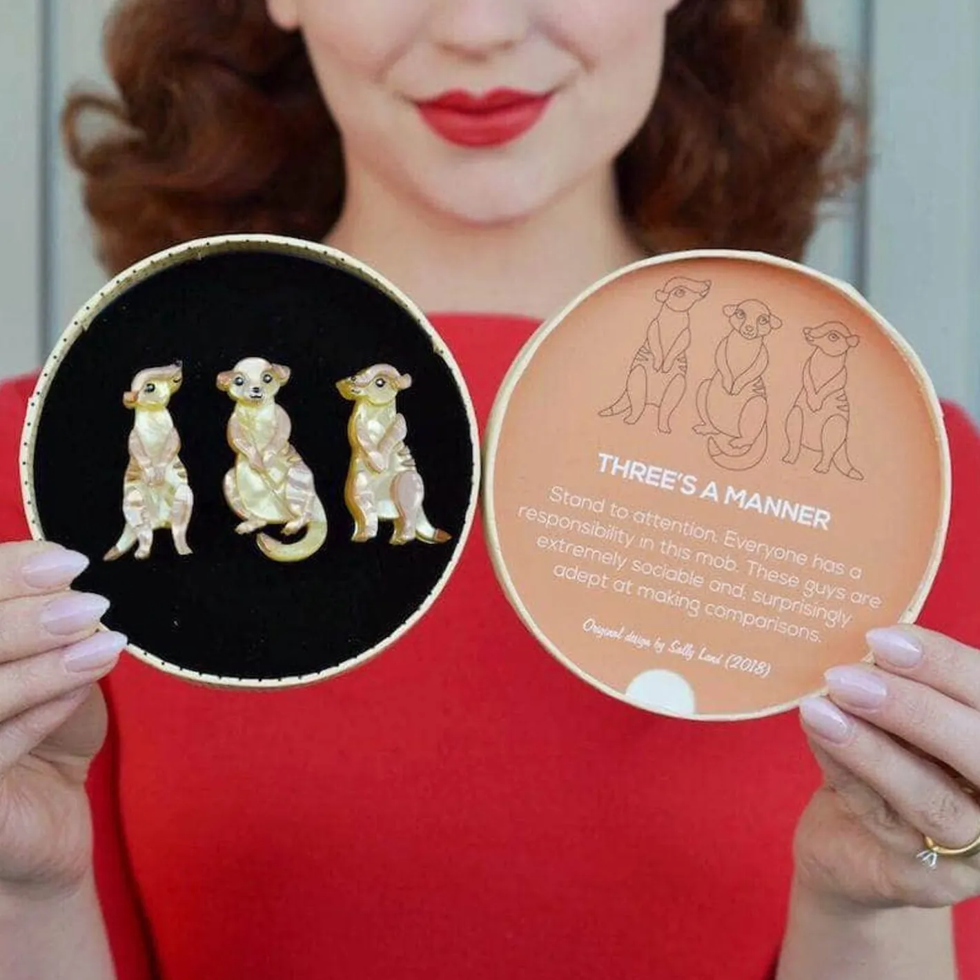 Erstwilder Three'S A Manner Meerkat Brooch Set^ Brooches