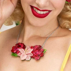 Erstwilder Tickled Pink Flower Necklace (Small)^ Necklaces