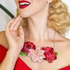 Erstwilder Tickled Pink Flower Necklace (Large)^ Necklaces