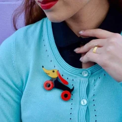 Erstwilder Trundling Tail-Wagger Brooch^ Brooches