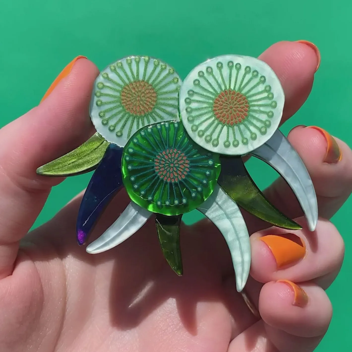 Erstwilder Verdant Green Gum Brooch^ Brooches