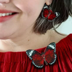 Erstwilder Wings Laced In Red Brooch^ Brooches